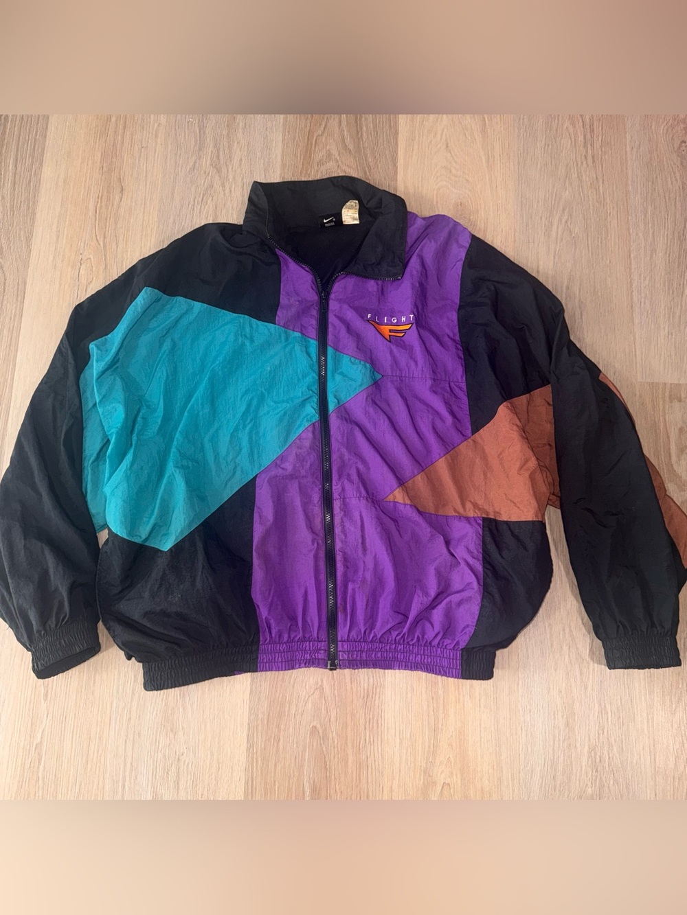 Nike Vintage 90s Flight Foot Locker Exclusive Colorblock Windbreaker- Size Large